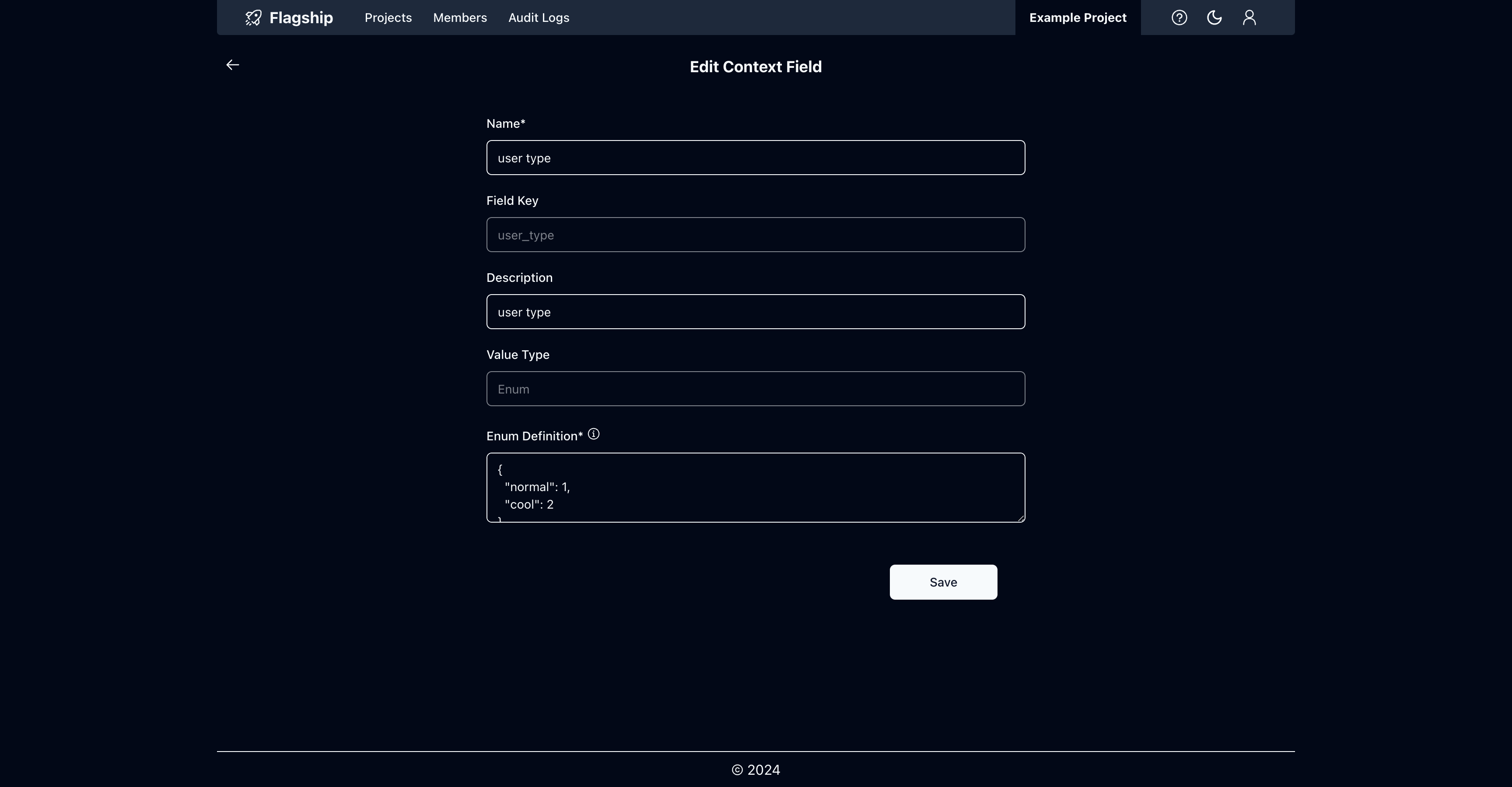 Edit context field